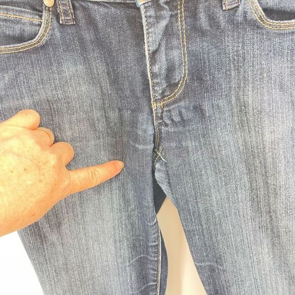 Paige Womens Skyline Skinny Jeans Denim Stretch Mid Rise Dark Wash Blue 24 - Picture 9 of 11